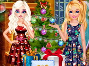 مكياج وتلبيس السا وباربي Elsa And Barbie's Christmas Eve